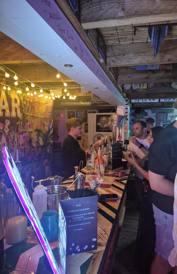 Mobiele cocktailbar op tuinfeest evenement