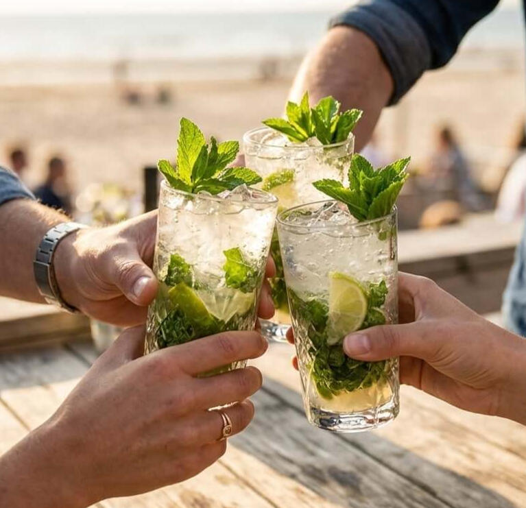 Proost! Ik neem snel contact met je op. Een vers geshakte cocktail met garnering als proost op een geslaagde aanvraag bij De Cocktail Shaker.