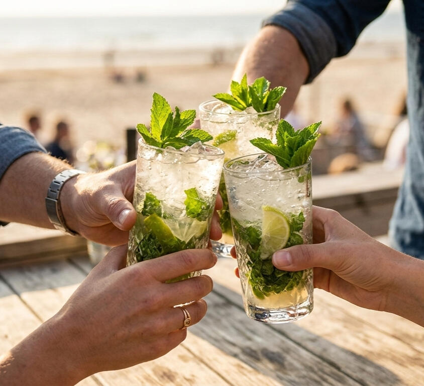 Proost! Ik neem snel contact met je op. Een vers geshakte cocktail met garnering als proost op een geslaagde aanvraag bij De Cocktail Shaker.